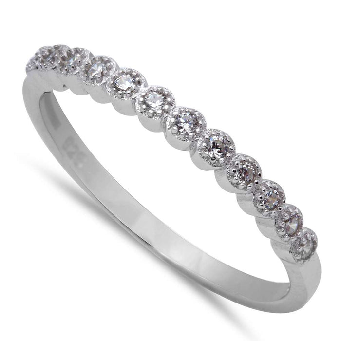 CLOSEOUT!Micro Pave Cubic Zirconia New Fashion .925 Sterling Silver Ring Size 4-11