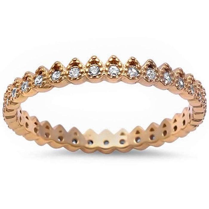 CLOSEOUT! New Yellow Gold Plated Cz Band .925 Sterling Silver Ring