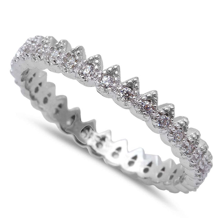 CLOSEOUT! New Cubic Zirconia Fashion Band .925 Sterling Silver Ring