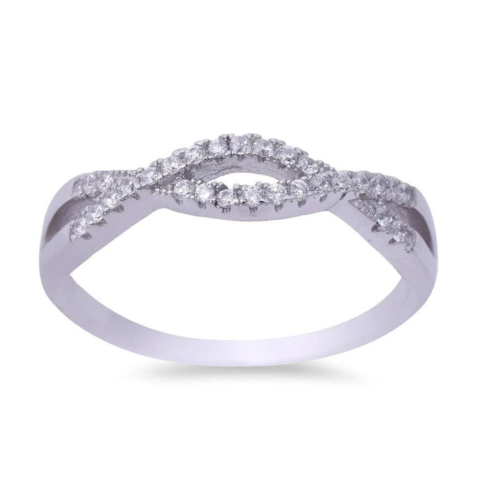 CLOSEOUT! Infinity Style Cubic Zirconia .925 Sterling Silver Ring