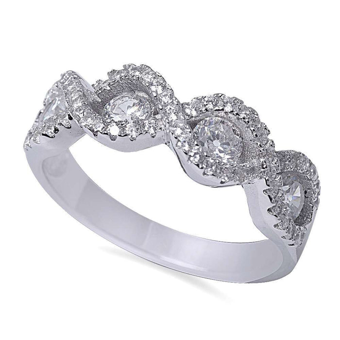 CLOSEOUT!1/2 Ct New Design Fashion Engagement .925 Sterling Silver Ring