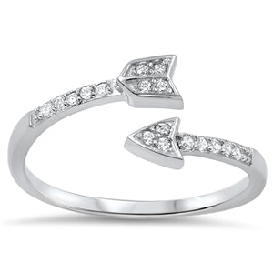 CLOSEOUT!Sterling Silver Plated Arrow Cz .925 Sterling Silver Ring