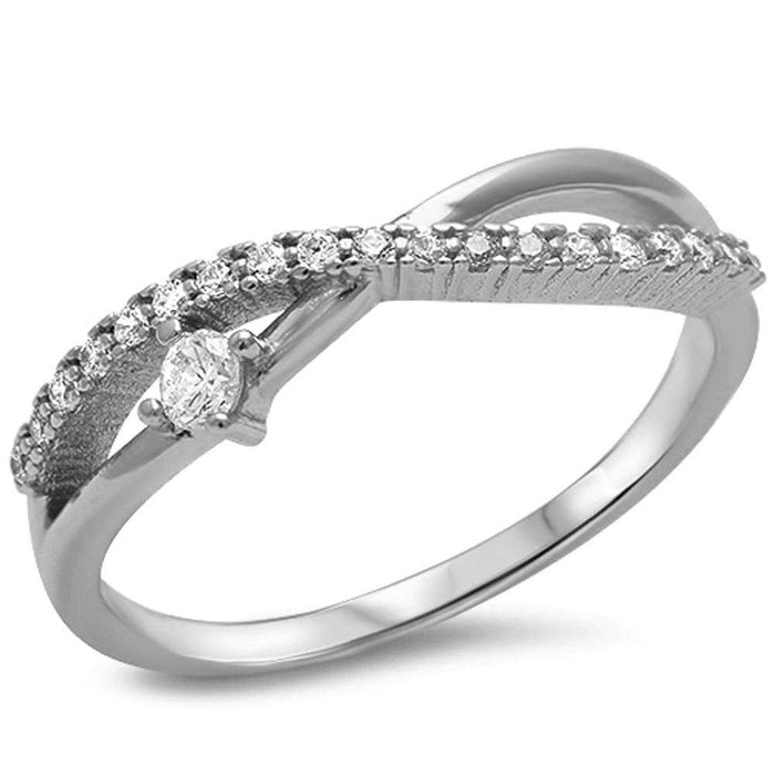 CLOSEOUT! Cz Infinity .925 Sterling Silver Ring Sizes 4-10
