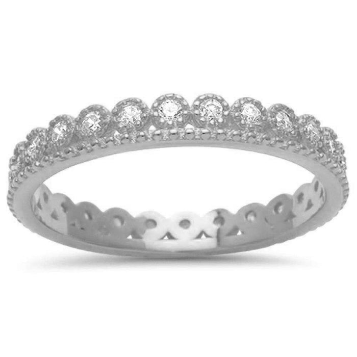 CLOSEOUT!LabCrown Cubic Zirconia Eternity Band .925 Sterling Silver Ring