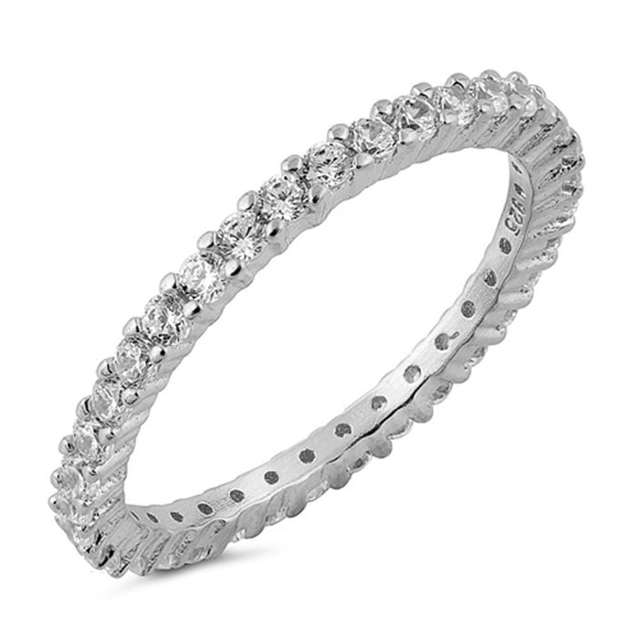 CLOSEOUT! Stackable ETERNITY 925 Sterling Silver Ring