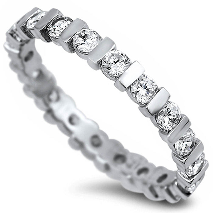 CLOSEOUT!Cubic Zirconia Engagement Band .925 Sterling Silver