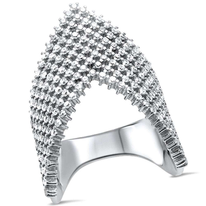 CLOSEOUT!New Sparkle White Cubic Zirconia .925 Sterling Silver Ring