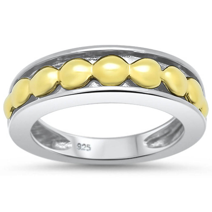 CLOSEOUT! Black Plated Nugget Band .925 Sterling Silver Ring