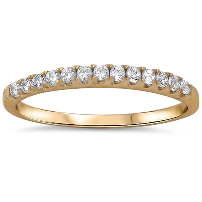 CLOSEOUT!Yellow Gold Plated Cubic Zirconia .925 Sterling Silver Ring