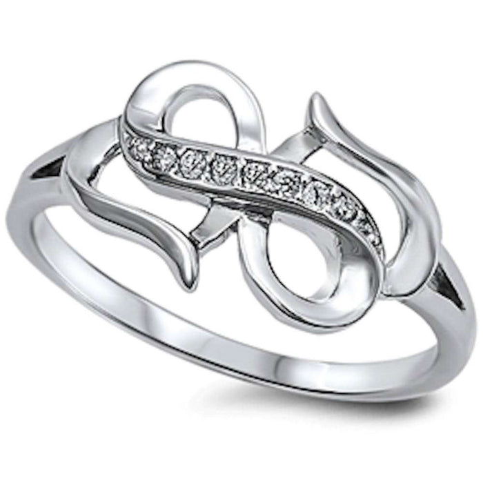 CLOSEOUT!New Style Cz Infinity .925 Sterling Silver Ring