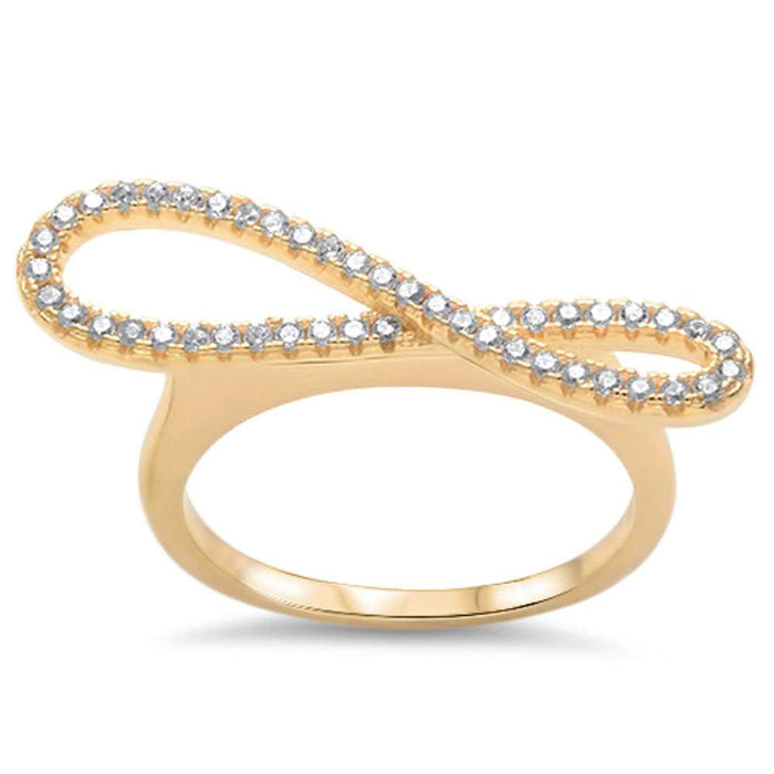 CLOSEOUT!Yellow Gold Plated Cz Infinity .925 Sterling Silver Ring Sizes 4-10