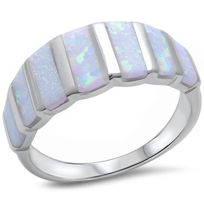 CLOSEOUT!White Opal .925 Sterling Silver Ring