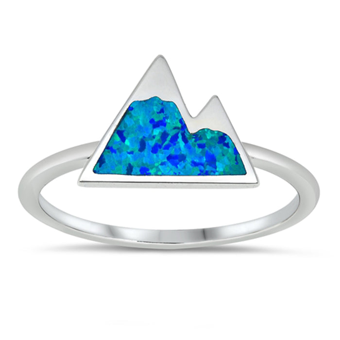 CLOSEOUT! Blue Opal Mountain .925 Sterling Silver Ring