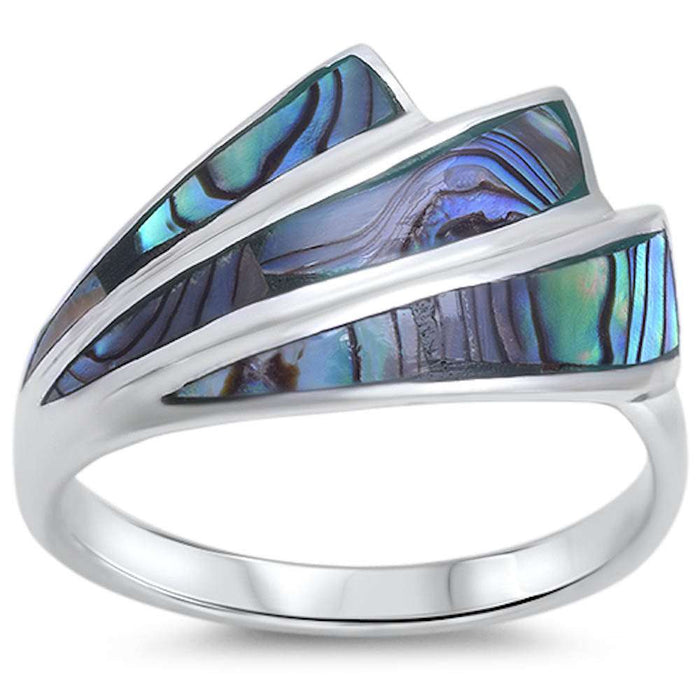 CLOSEOUT!New Abalone Shell Design .925 Sterling Silver Ring